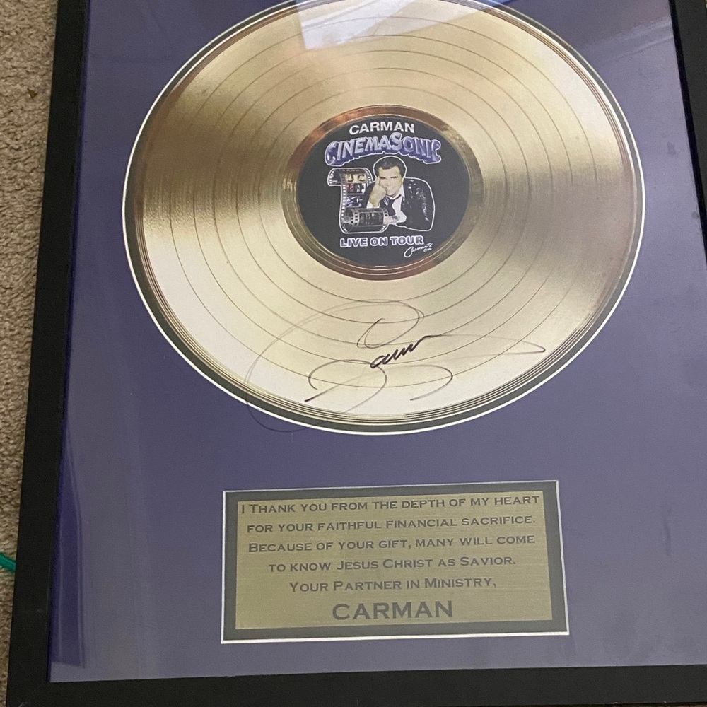 Carman Gold Record Plaque